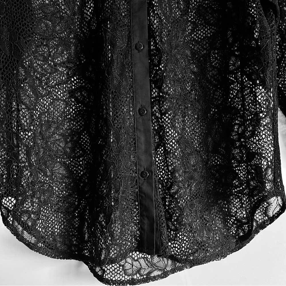 Soaked Nylah Black Lace Button Down Blouse Size M EUC - Picture 9 of 16